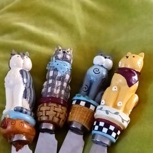 😽 SOLD ⭐⭐⭐⭐🌟⭐⭐⭐⭐⭐🌟Cat Cheese Spread Knives